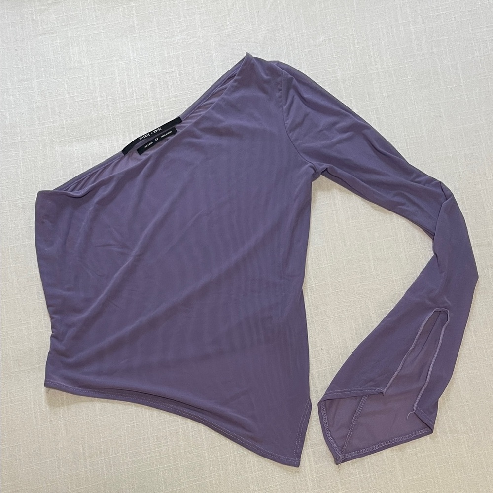 Silence and Noise Mesh One Shoulder Top